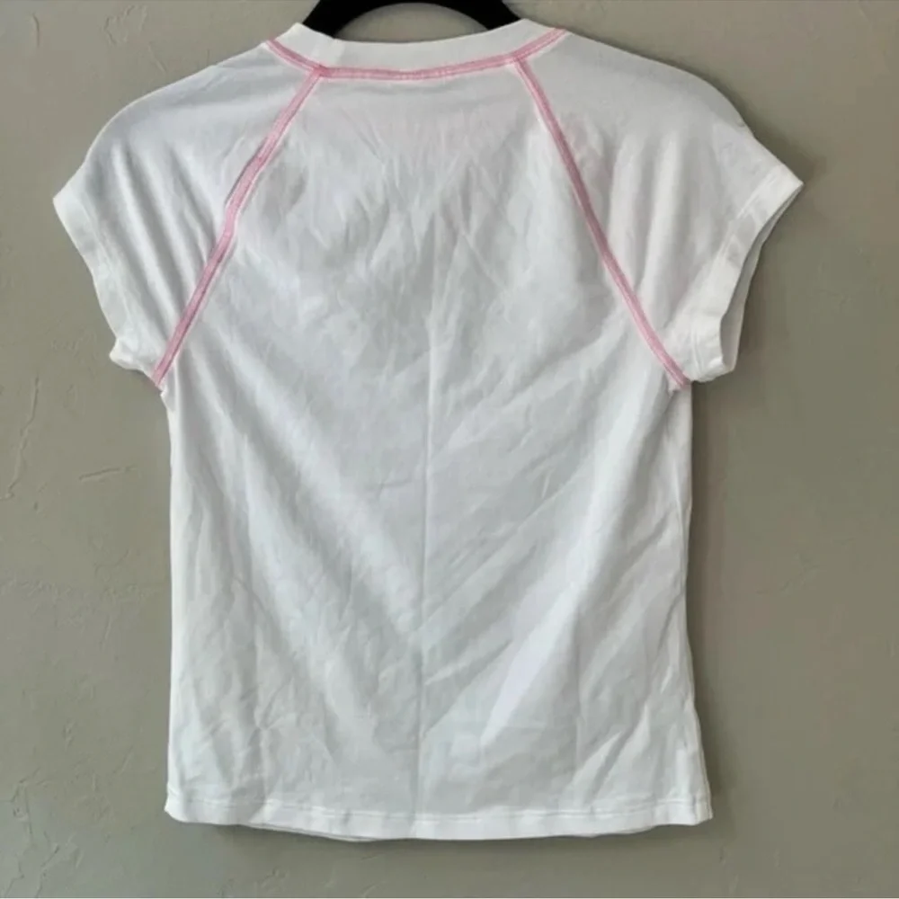 SKIMS (C4) NEW VINTAGE RAGLAN T-SHIRT SNOW (WHITE) PiNK WOMENS PLUS SIZE 4X NWT